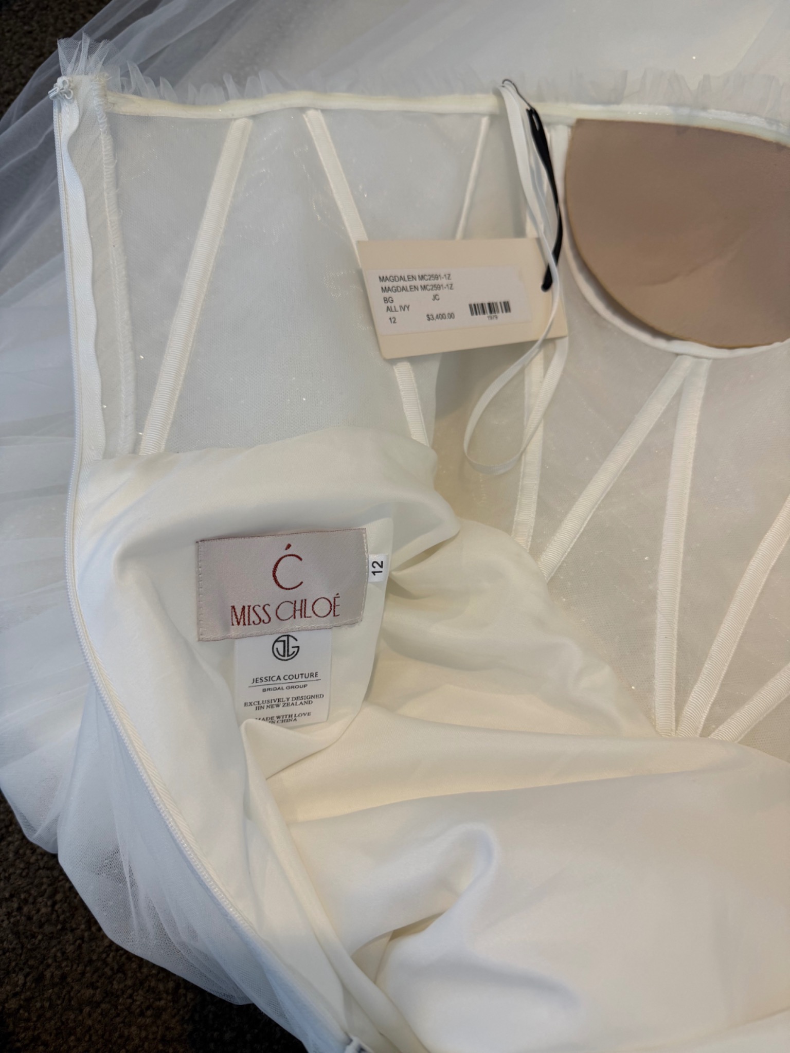 Magdalen wedding dress detail