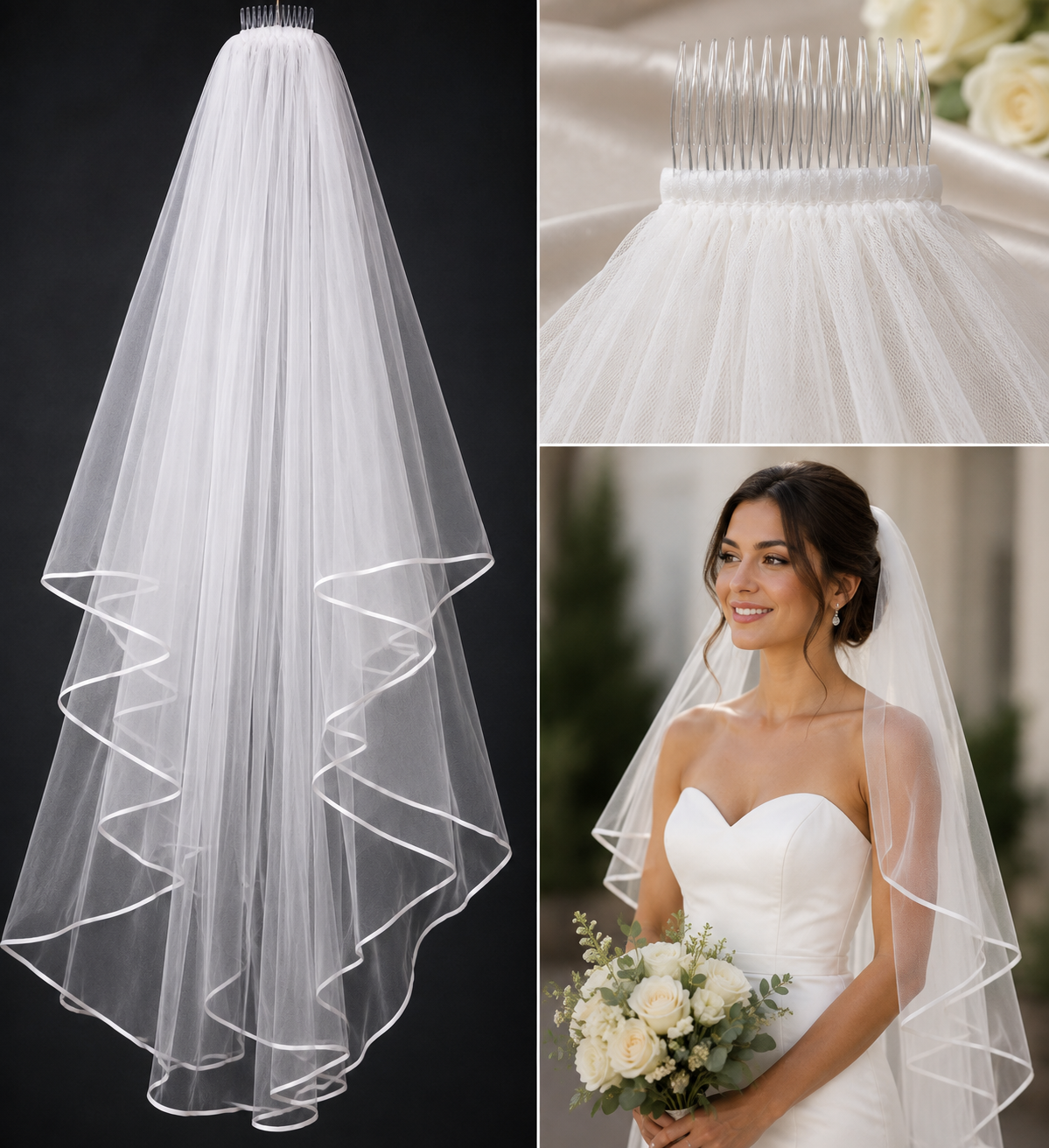 Eva wedding veil detail