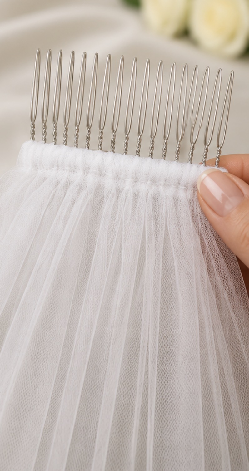 Hayley wedding veil detail