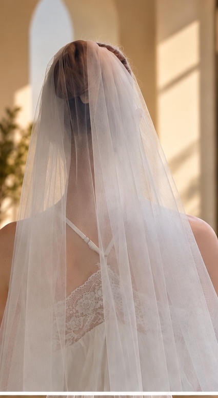 Madeline — Floral Lace Chapel Veil wedding veil NZ photo 9
