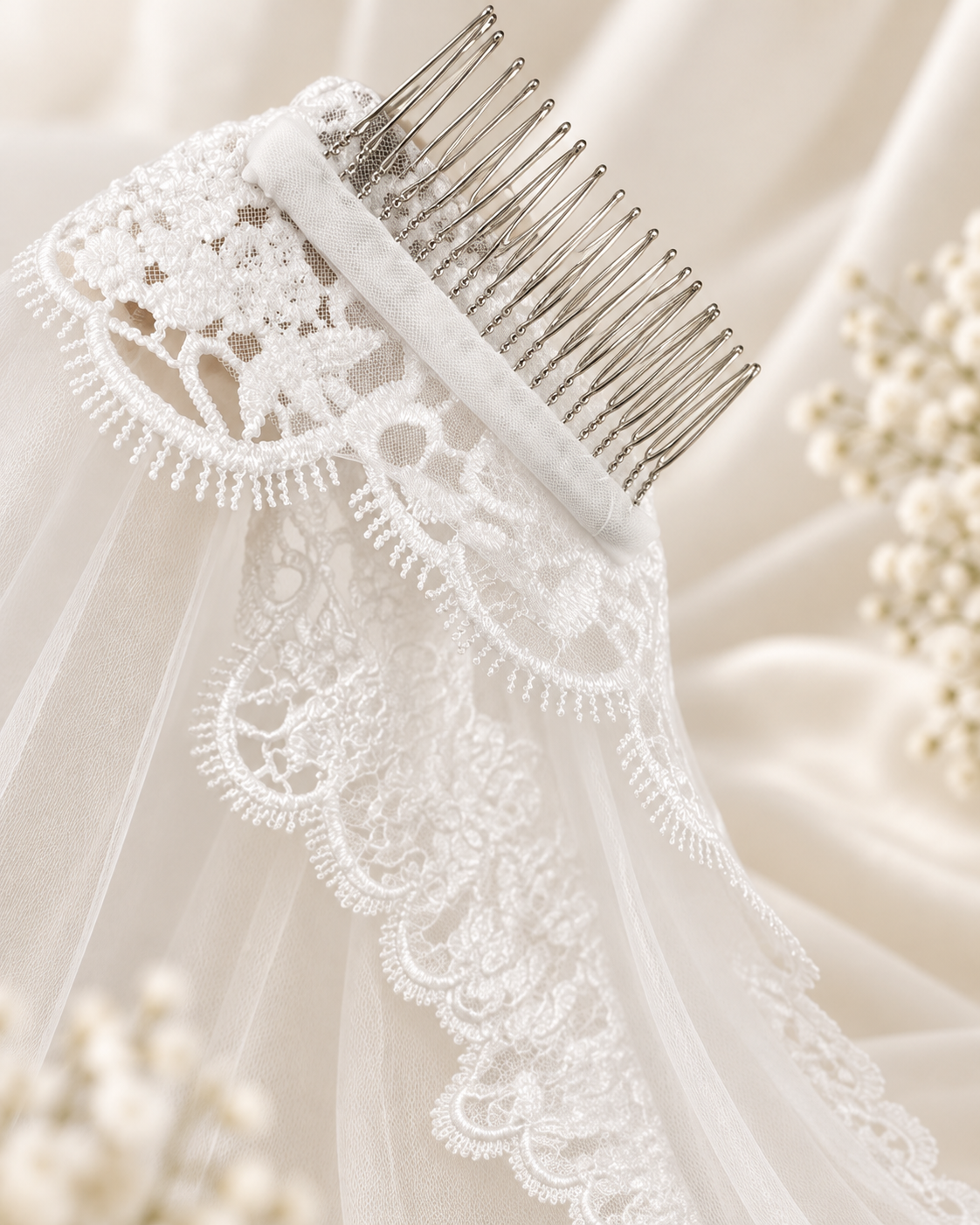 Camille — Fingertip Mantilla Veil wedding veil NZ photo 4
