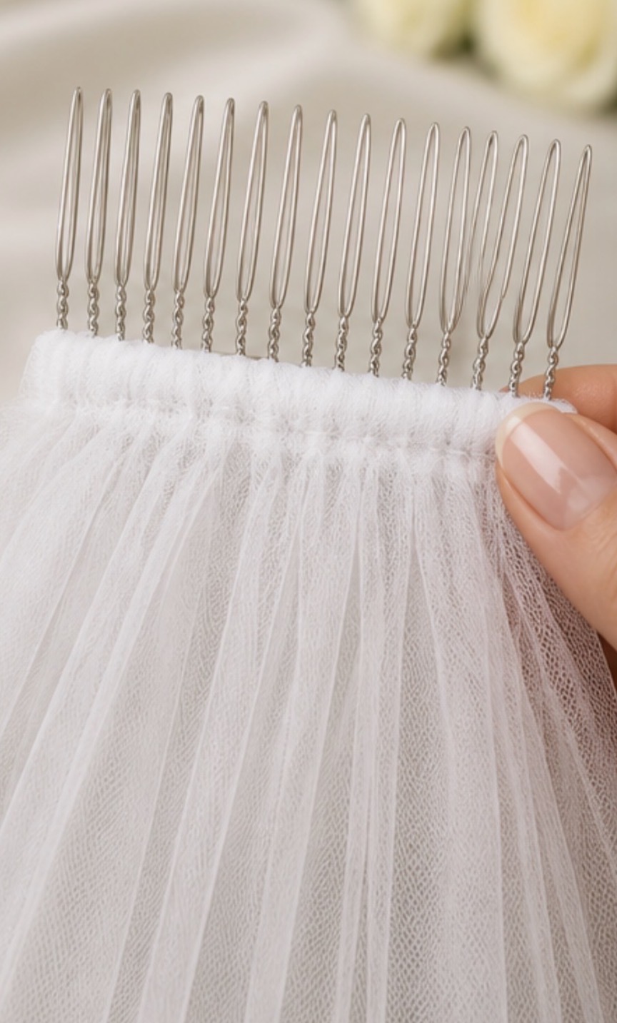 Isla — Plain Chapel Veil wedding veil NZ photo 5