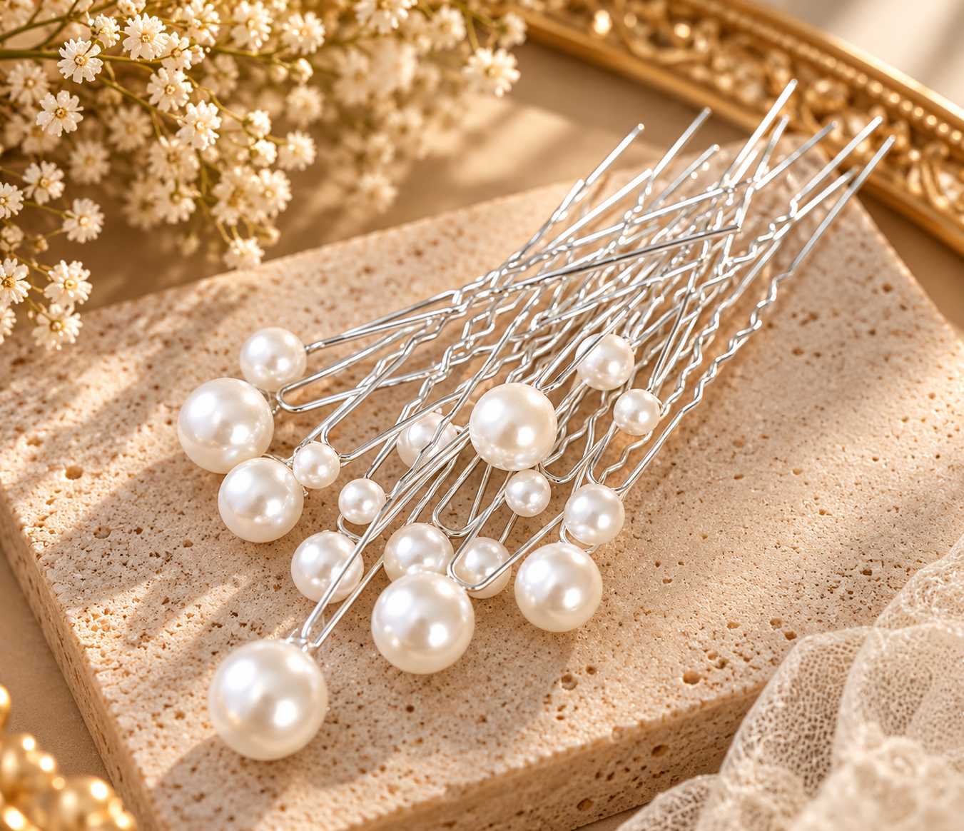 18pc Pearl Bridal Hair Pin Set bridal accessory photo 3