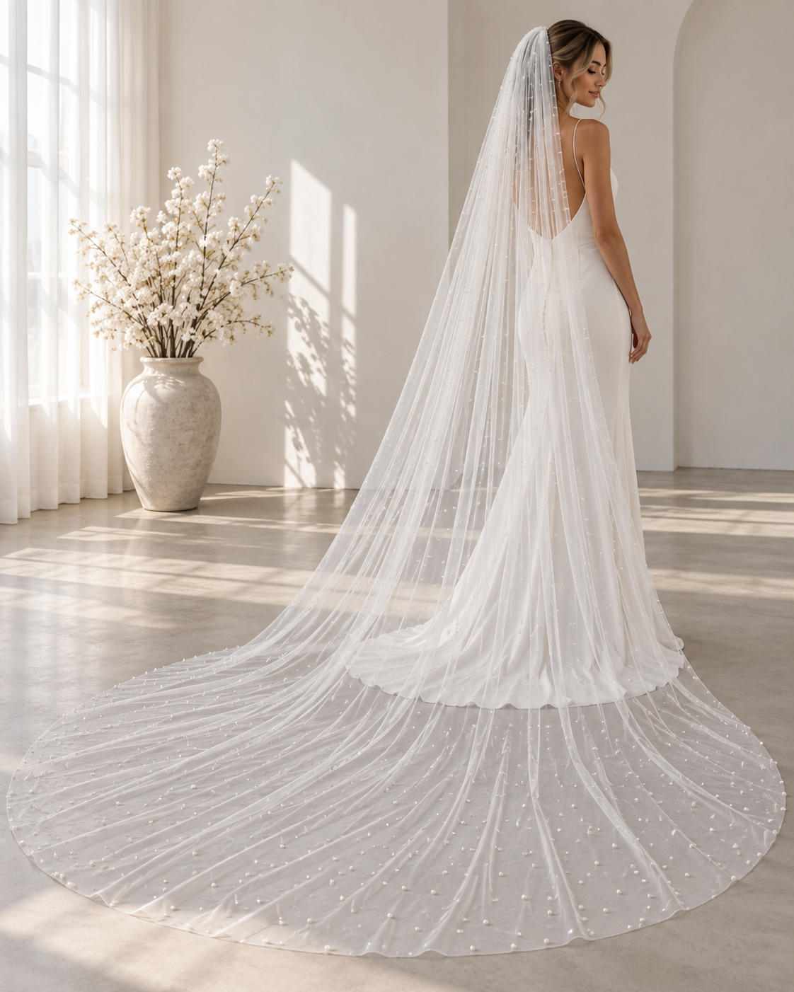 Cove Pearl Veil – 3M Cathedral wedding veil NZ photo 5