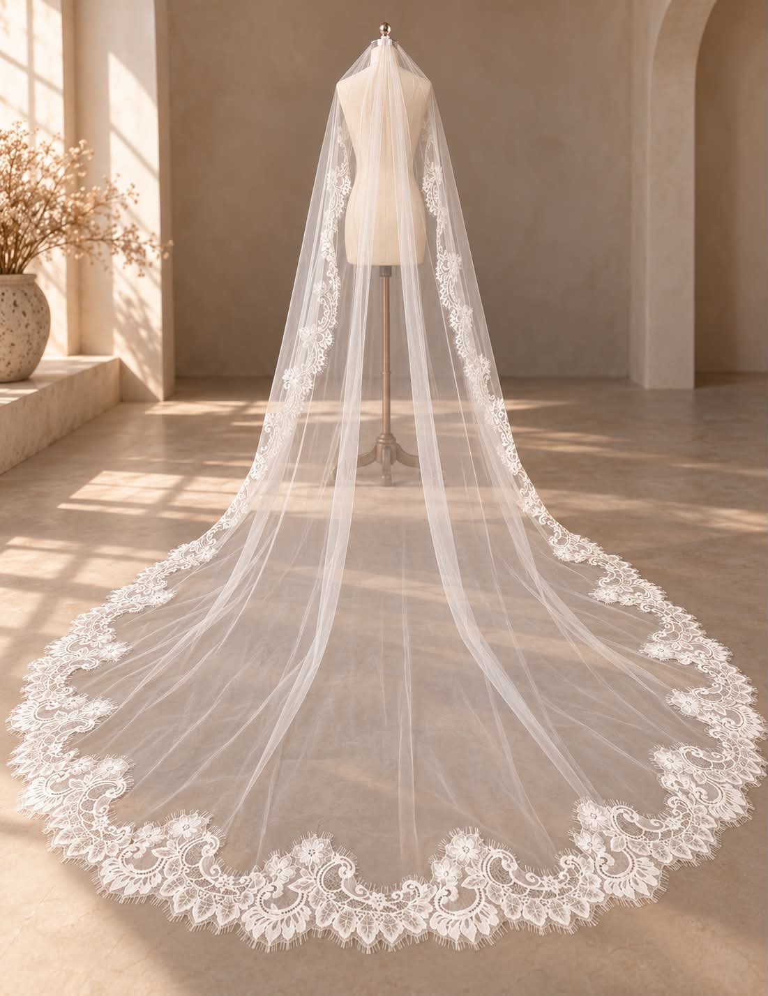 Isabella — Cathedral Mantilla Veil wedding veil NZ photo 6