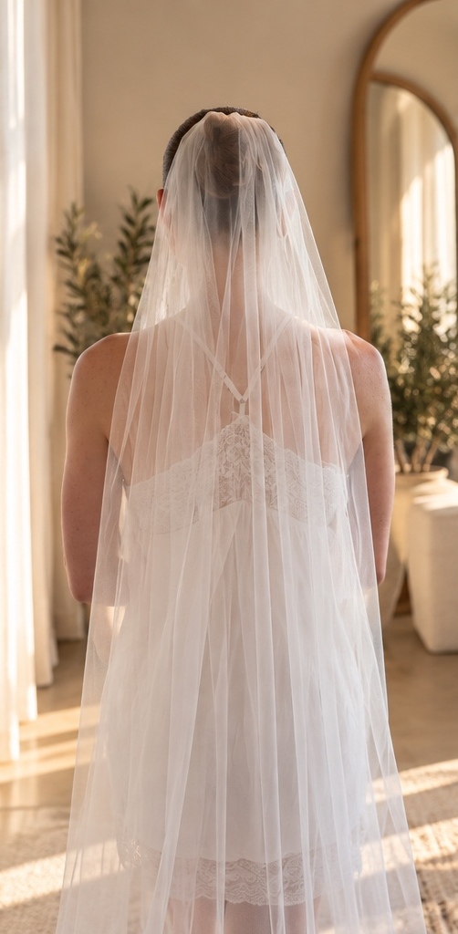 Skye — Plain Fingertip Veil wedding veil NZ photo 5