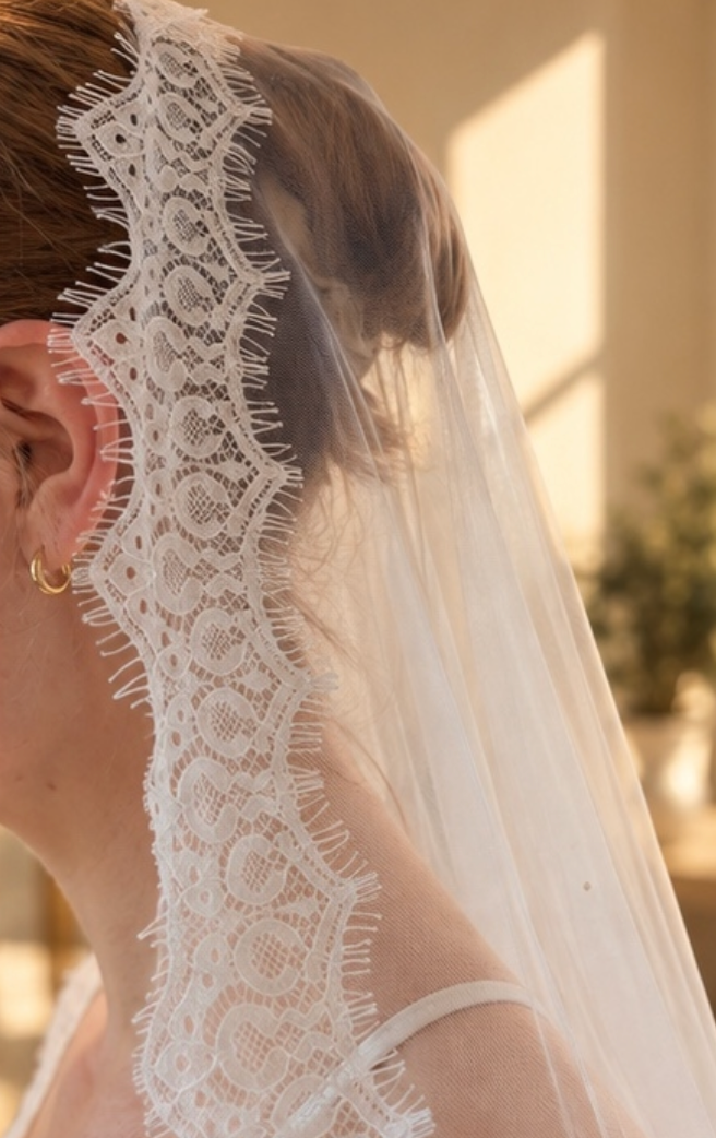Catherine — Lace Chapel Veil wedding veil NZ photo 6