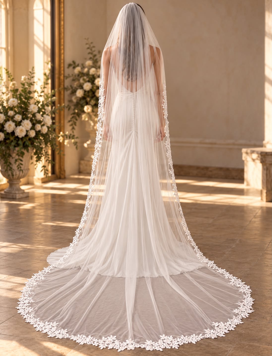 Daisy Cathedral Veil wedding veil NZ photo 4