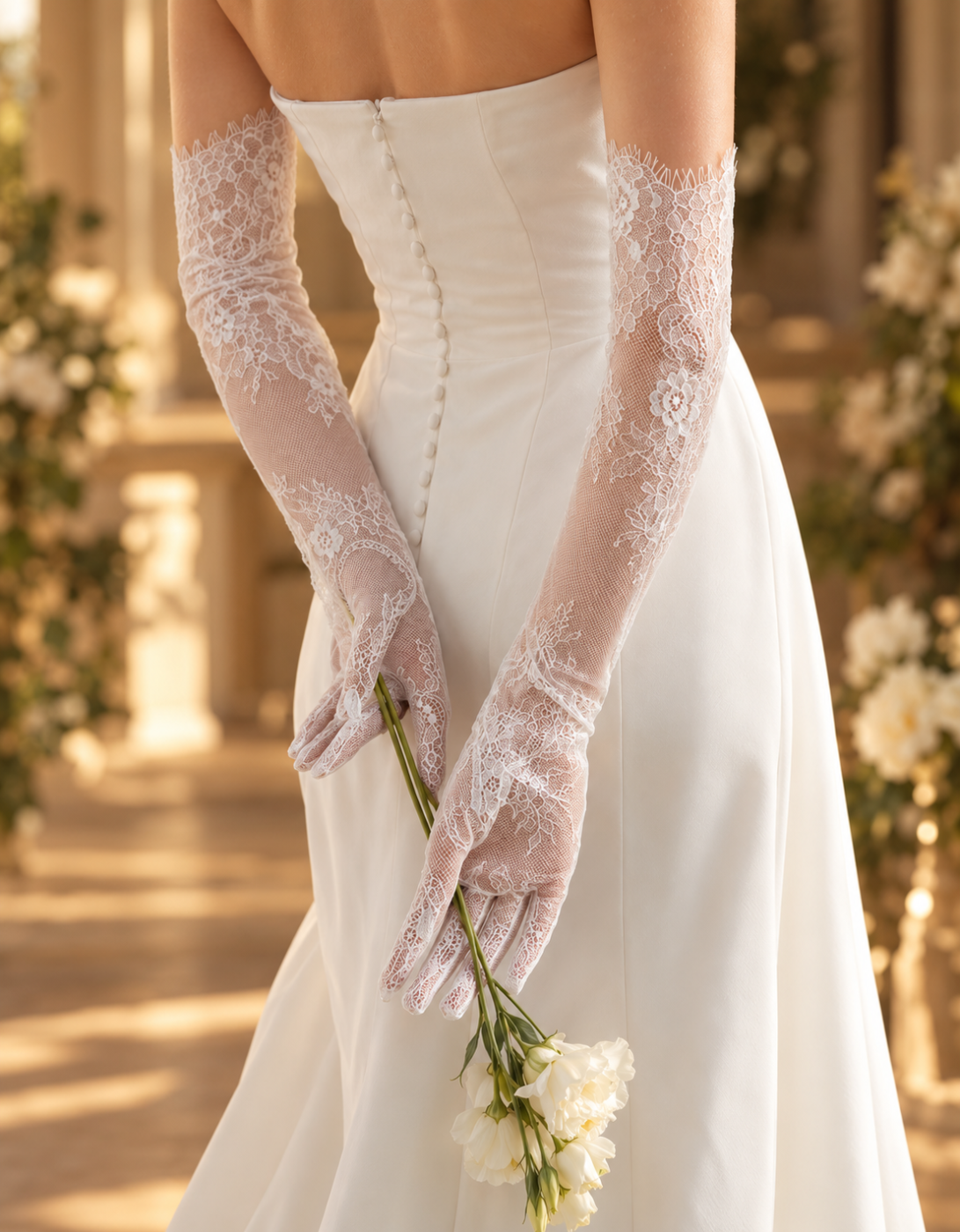 Lucille Floral Lace Bridal Gloves bridal accessory photo 2