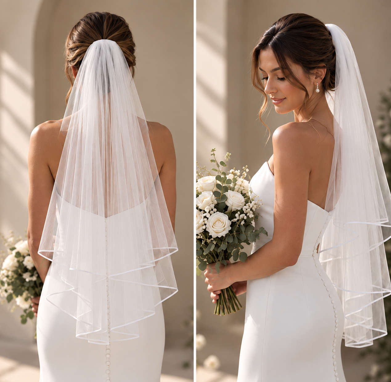 Eva - Bride to be Veil - Two-Layer Blusher Veil wedding veil NZ photo 4