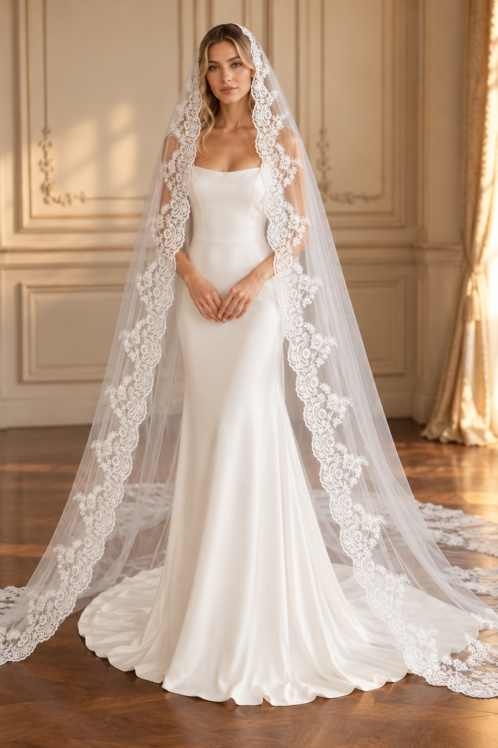 Arabella — Chapel Mantilla Style Veil wedding veil NZ photo 4