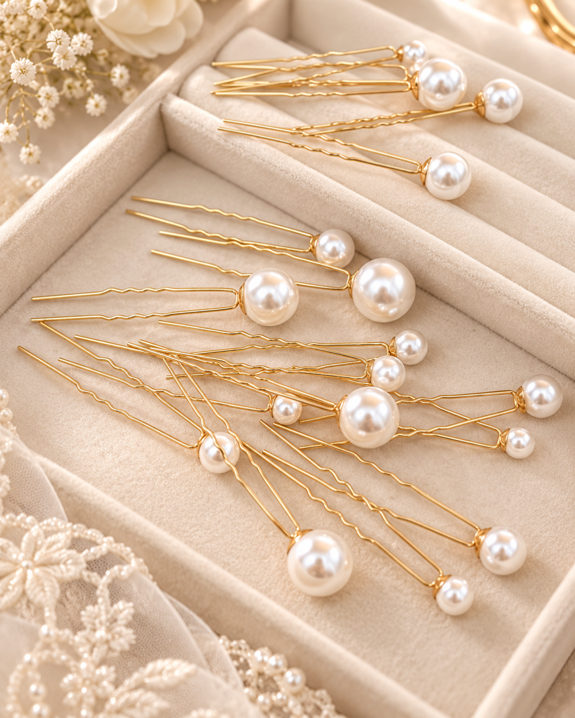 18pc Pearl Bridal Hair Pin Set bridal accessory photo 2